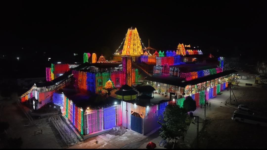 Bhadrachalam temple illuminated for Mukkoti Ekadasi